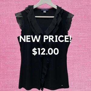 NOW ONLY $12.00 (WAS $28) - Tommy Hilfiger Black Ruffled Women's Sleeveless Top